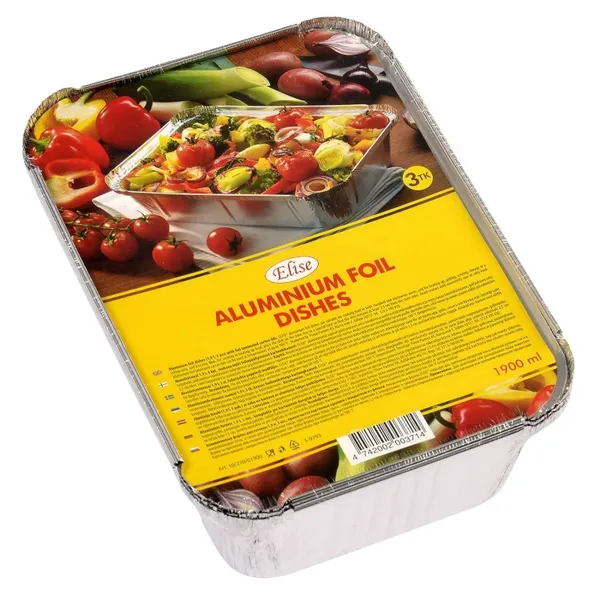 Aliumininės folijos lekštė ELISE, 1,9 l, 3 vnt.