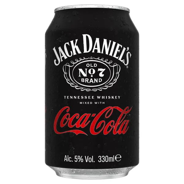 Alkoholinis kokteilis JACK DANIEL'S & COCA-COLA ZERO 5%, 0,33 l