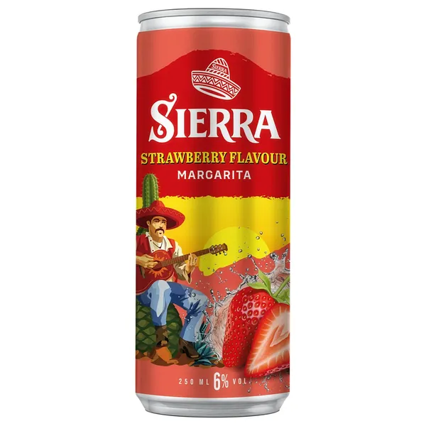 Alkoholinis kokteilis SIERRA STRAWBERRY, 6 %, 0,25 l