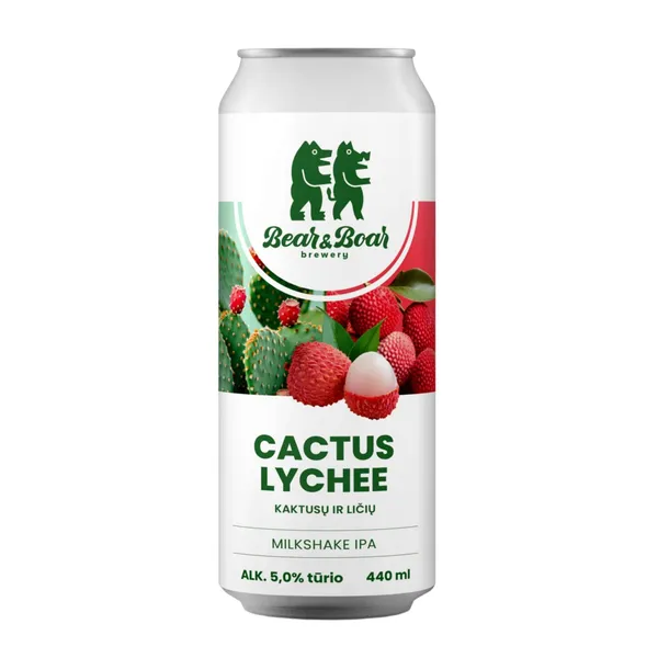 Alus BEAR&BOAR CACTUS & LYCHEE, 5,0 %, 0,44 l