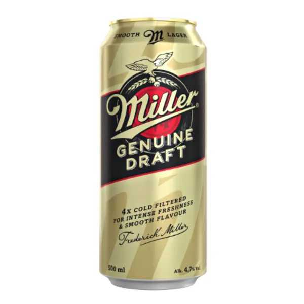 Alus MILLER Genuine Draft, 4,7%, 0,5l, skardinė