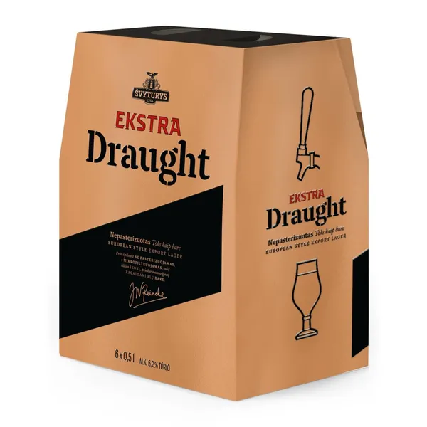 Alus ŠVYTURYS Ekstra Draught Dortmunder, 5,2 %, 6 X 0,5 l