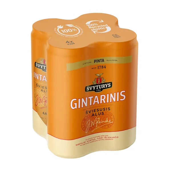 Alus ŠVYTURYS GINTARINIS, 4,6 %, 0,568 l x 4 vnt.