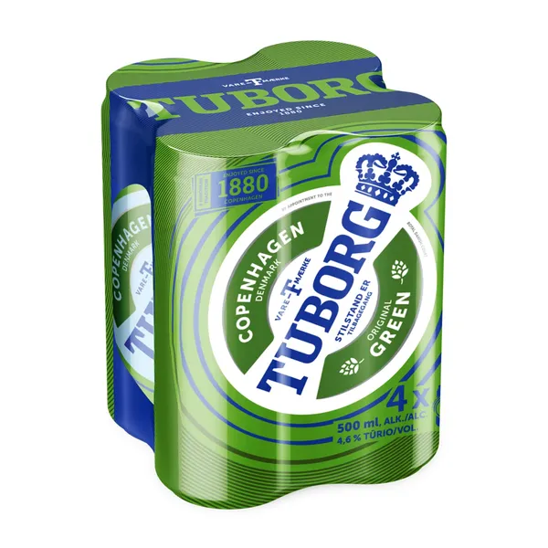 Alus TUBORG, 4,6 %, 4 x 0,5 l
