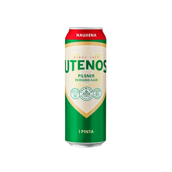 Alus UTENOS PILSNER, 4,6 %, 0,568 l