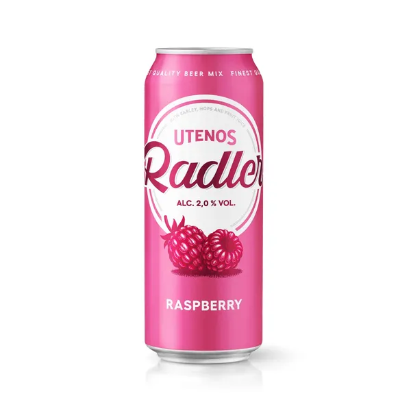 Alus UTENOS RADLER RASPBERRY, 2 %, 0,5 l skardinė
