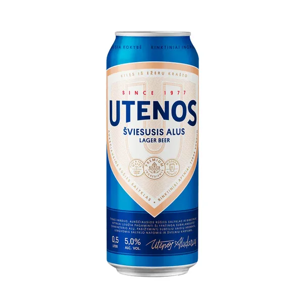 Alus UTENOS UTENOS, 5 %, 0,5 l