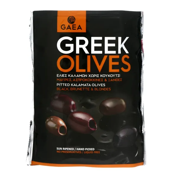 Alyvuogės KALAMATA be kauliukų, GAEA, maišelyje, 150 g