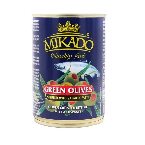 Alyvuogės MIKADO su lašišų įdaru, 280 g / 90 g