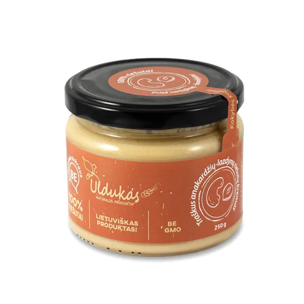 Traškus anakardžių ir lazdynų riešutų kremas ULDUKAS, 250 g