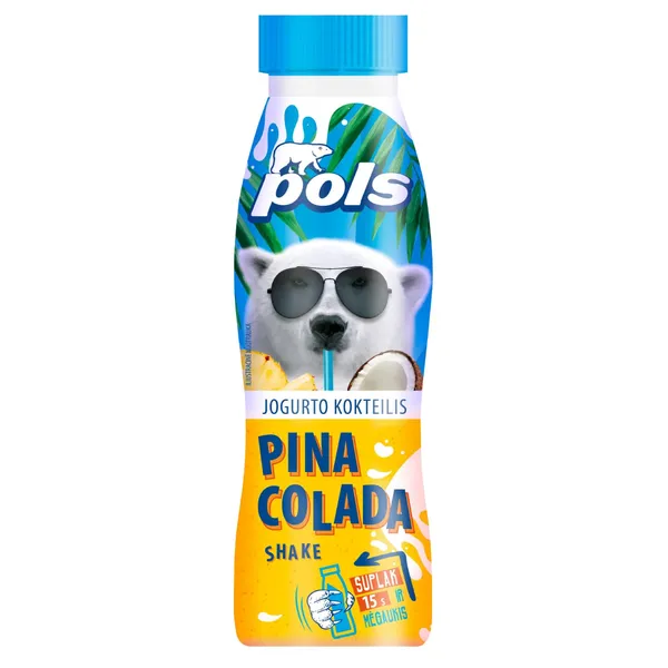 Ananasų ir kokosų jogurto kokteilis POLS, 220 g