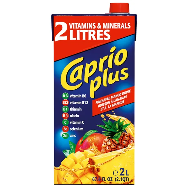 Ananasų ir mangų gėrimas CAPRIO PARTY MIX, su saldikliais, 2 l
