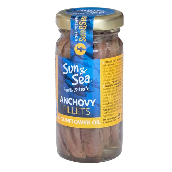 Ančiuvių filė saulėgrąžų aliejuje SUN&SEA, 100 g