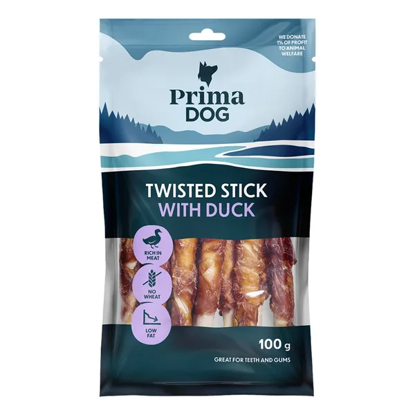 Antienos ir apdorotos odos lazdelė, PrimaDog, 13 cm, 11 vnt, 100g