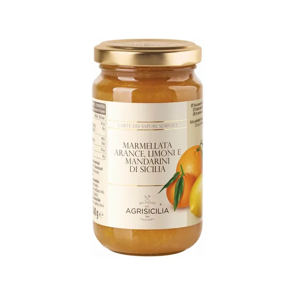 Sicilijos apelsinų, citrinų ir mandarinų marmeladas, 240 g