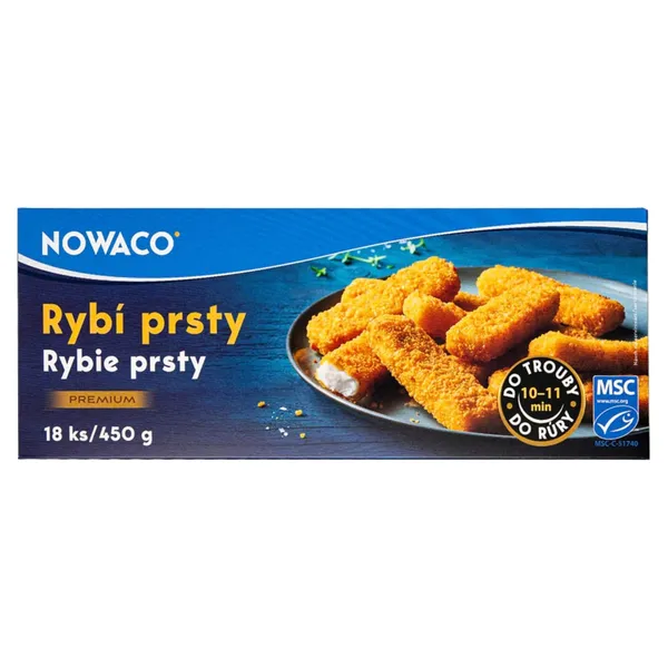 Apkepti šaldyti žuvų filė piršteliai NOWACO, 450 g