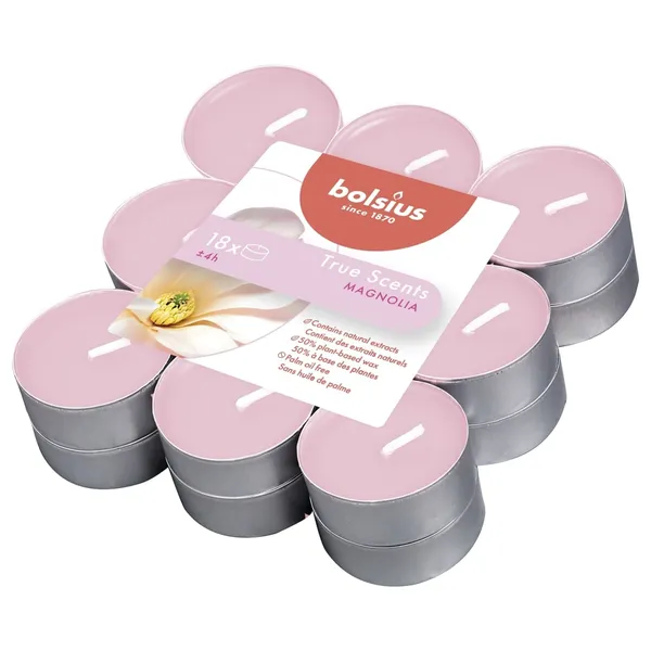 Kvapniosios arbatinės žvakės BOLSIUS MAGNOLIA, 18 vnt., 4 h