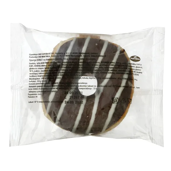 Atitirpinta spurga su kakaviniu glaistu DONUT, 55 g