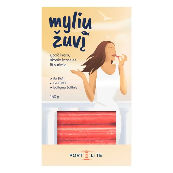 Atšaldytos krabų skonio lazdelės iš surimio PORTLITE, 150 g