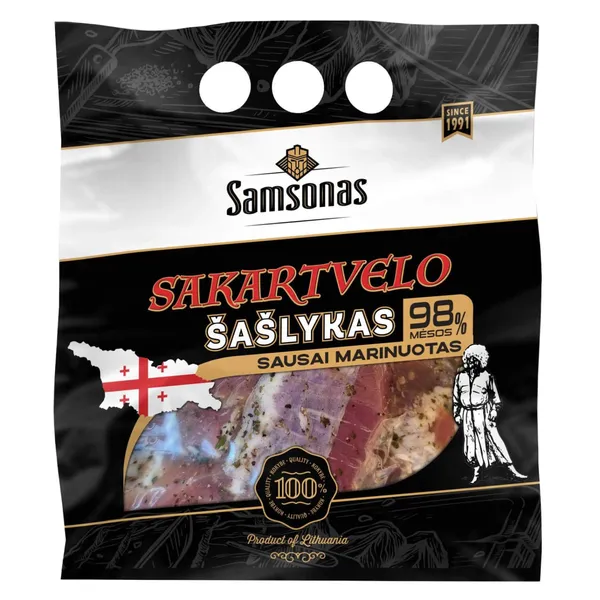 Atšaldytas SAMSONO kiaulienos šašlykas SAKARTVELO, 800 g