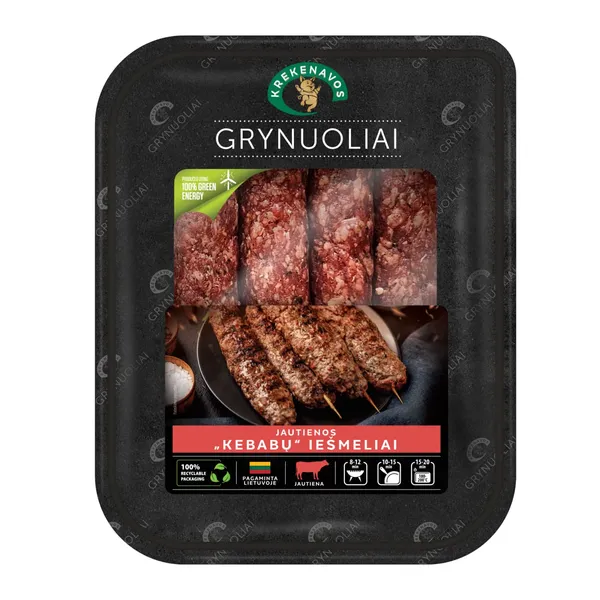 Atšaldyti jautienos kebabų iešmeliai GRYNUOLIAI, 260 g