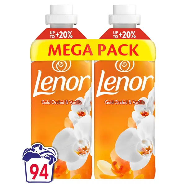 Audinių minkštiklis LENOR GOLD ORCHID&VANILLA, 2 x 47 sk., 2 x 987 ml
