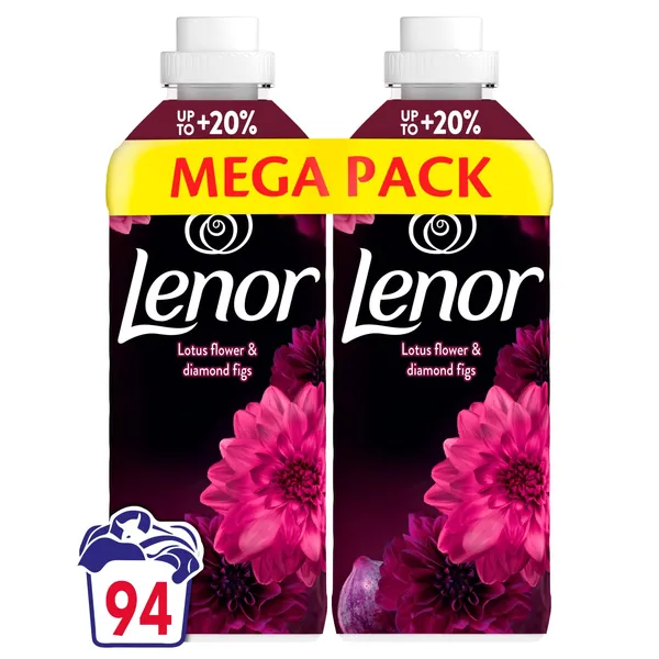 Audinių minkštiklis LENOR LOTUS FLOWER&DIAMOND FIGS, 2 x 47 sk., 2 x 987 ml