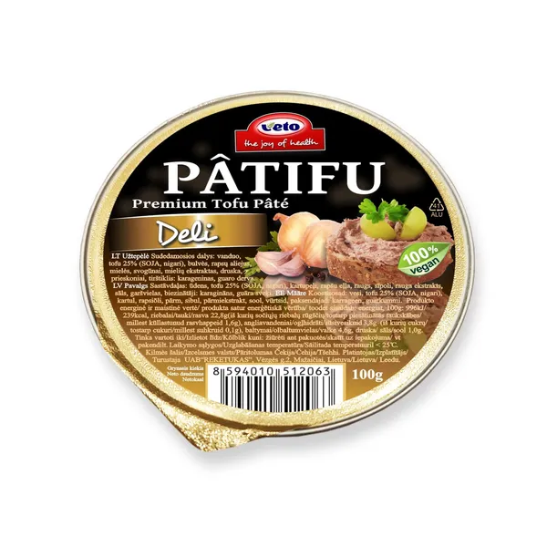 Augalinės kilmės užtepėlė VETO DELIKATES PATIFU, 100 g