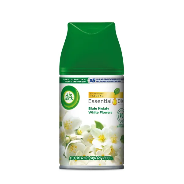 Automatinio oro gaiviklio užpildas baltų gėlių aromatas AIRWICK FRESHMATIC, 250 ml