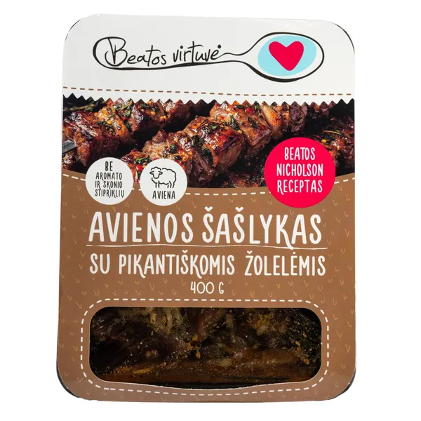 Avienos šašlykas su pikantiškomis žolelėmis BEATOS VIRTUVĖ, 400 g