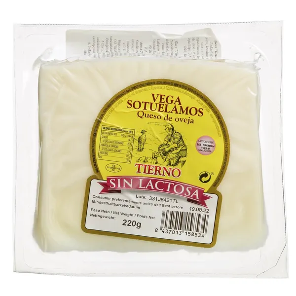 Avių pieno sūris TIERNO VEGA MANCHA, be laktozės, rieb. 55%, 220 g