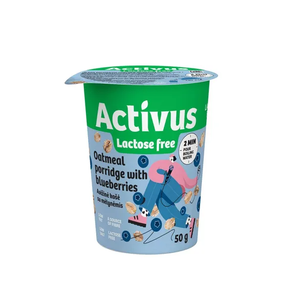 Auzu pārslu biezputra Activus ar mellenēm 50g