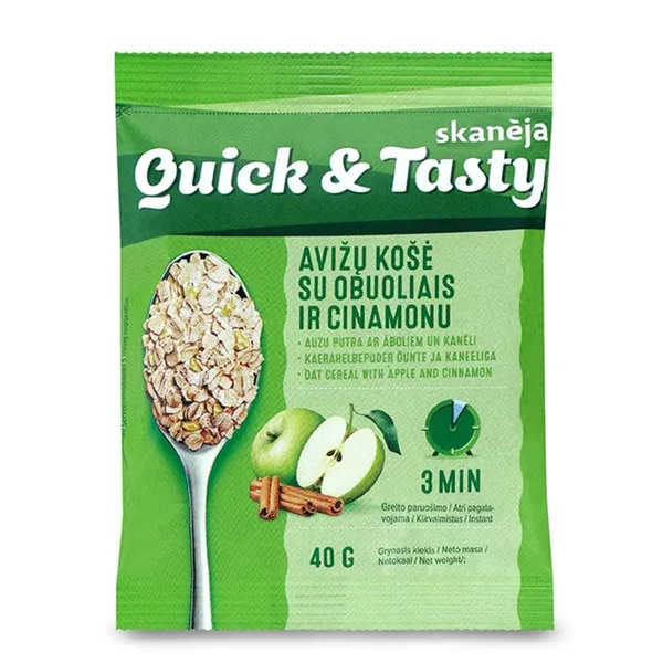 Avižinė košė su obuoliais ir cinamonu SKANĖJA, 40 g
