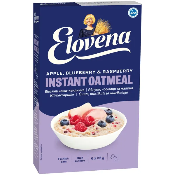 Avižinė košė su obuoliais, mėlynėmis, avietėmis NORDIC, 210 g