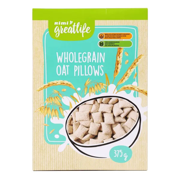 Viso grūdo avižinės pagalvėlės RIMI GOODLIFE, 375 g