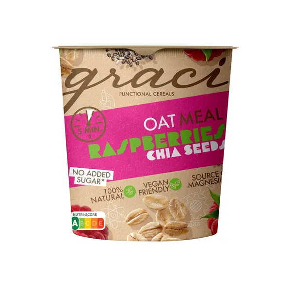 Ā/p auzu pārslu putra Graci aveņu, čia 50g