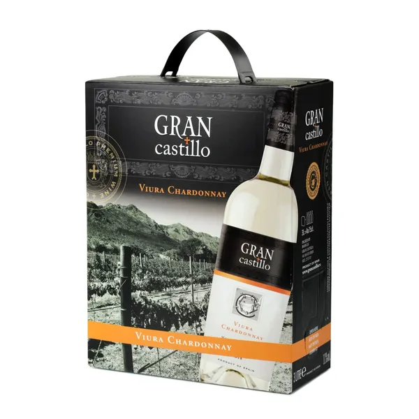 Baltasis pusiau saldus vynas GRAN CASTILLO VIURA CHARDONNAY, 11%, 3 l