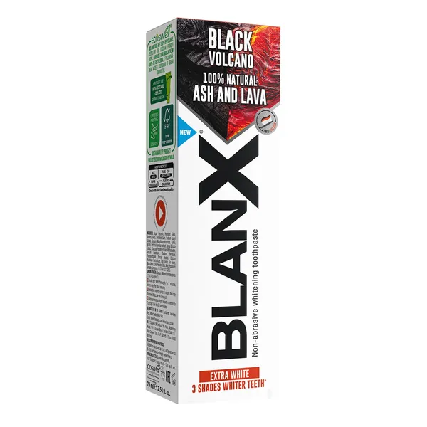 Balinanti dantų pasta BLANX VULCANO BLACK, 75 ml