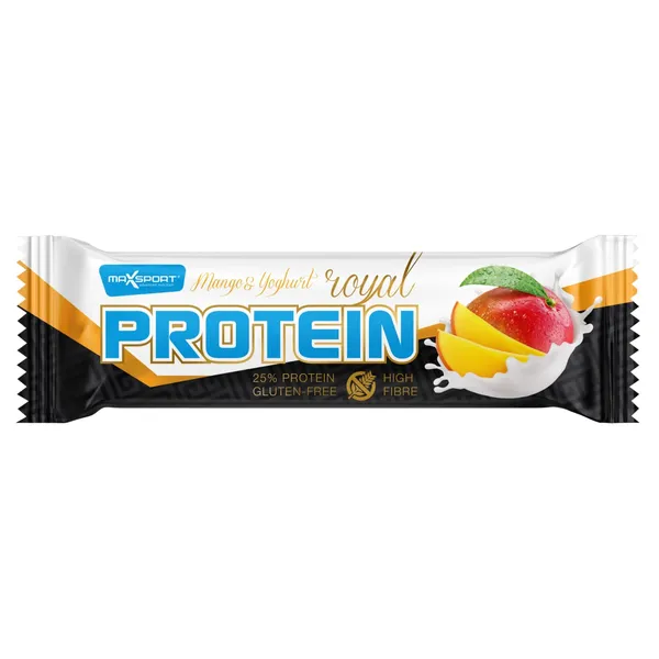 Baltyminis batonėlis su mangais jogurtiniu glaistu MAX SPORT ROYAL, 60 g