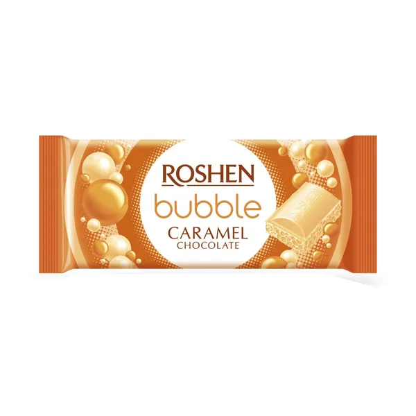 Baltasis porėtas šokoladas su karamele ROSHEN, 80 g