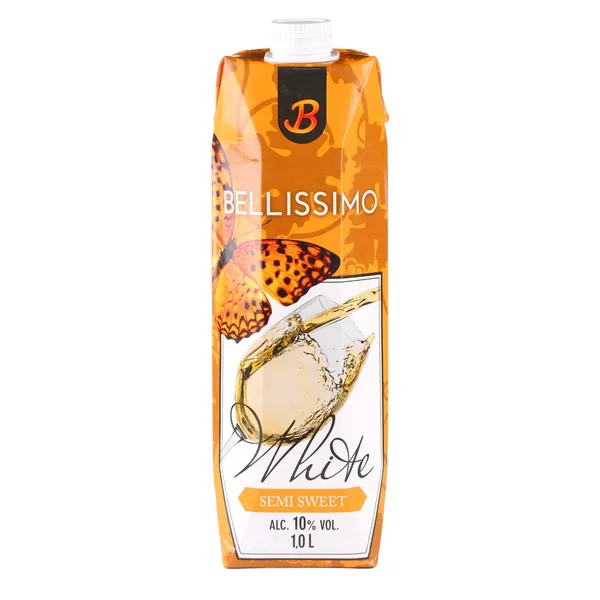 Baltasis pusiau saldus vynas BELLISSIMO 10,5%, 1 l