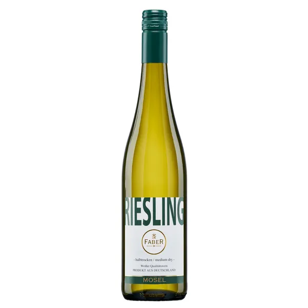 Baltasis pusiau sausas vynas FABER RIESLING SEMI DRY, 0,75 l