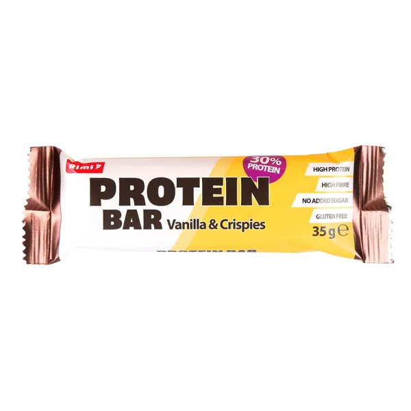 Baltyminis batonėlis 30% VANILLA & CRISPIES RIMI, su saldikliu, 35 g