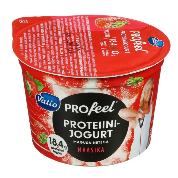 Baltyminis jogurtas su braškėmis ir saldikliais VALIO PROFEEL, 0,7 % rieb., 200 g