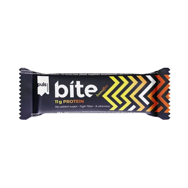 Baltyminis batonėlis PULS BITE BANOFFEE, su saldikliu, 35 g