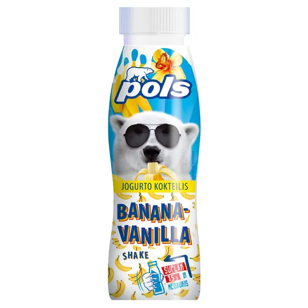 Bananinis jogurto kokteilis POLS, 220 g