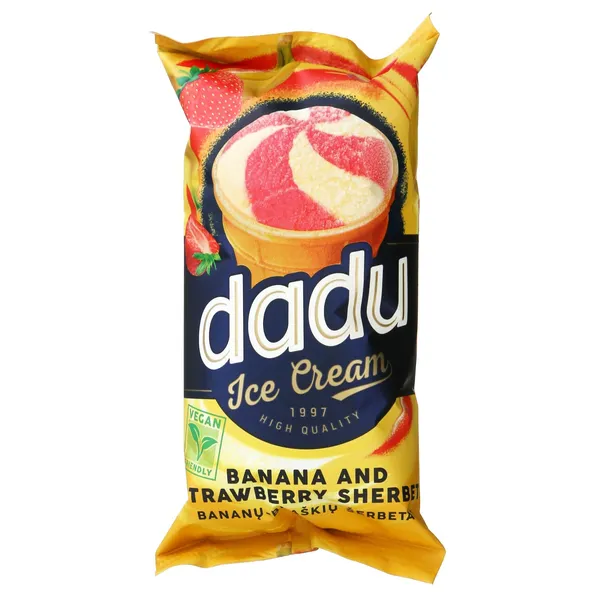 Bananų ir braškių šerbetas DADU, 120 ml / 73 g