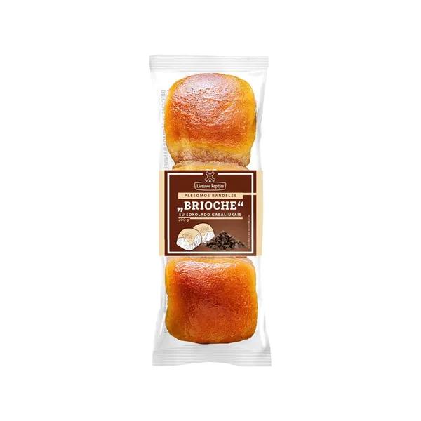 Plėšomos bandelės BRIOCHE su šokolado gabaliukais LIETUVOS KEPĖJAS, 200 g