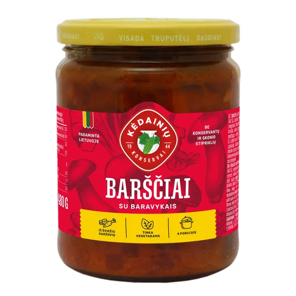 Barščiai su baravykais KĖDAINIŲ KONSERVŲ FABRIKAS, 480 g