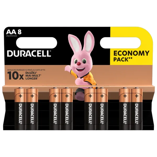 Baterijos DURACELL AA, LR6, 8vnt